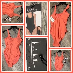 NWT Nicole Miller studio, one piece, scoop, neck swimsuit 2 sizes Med & small